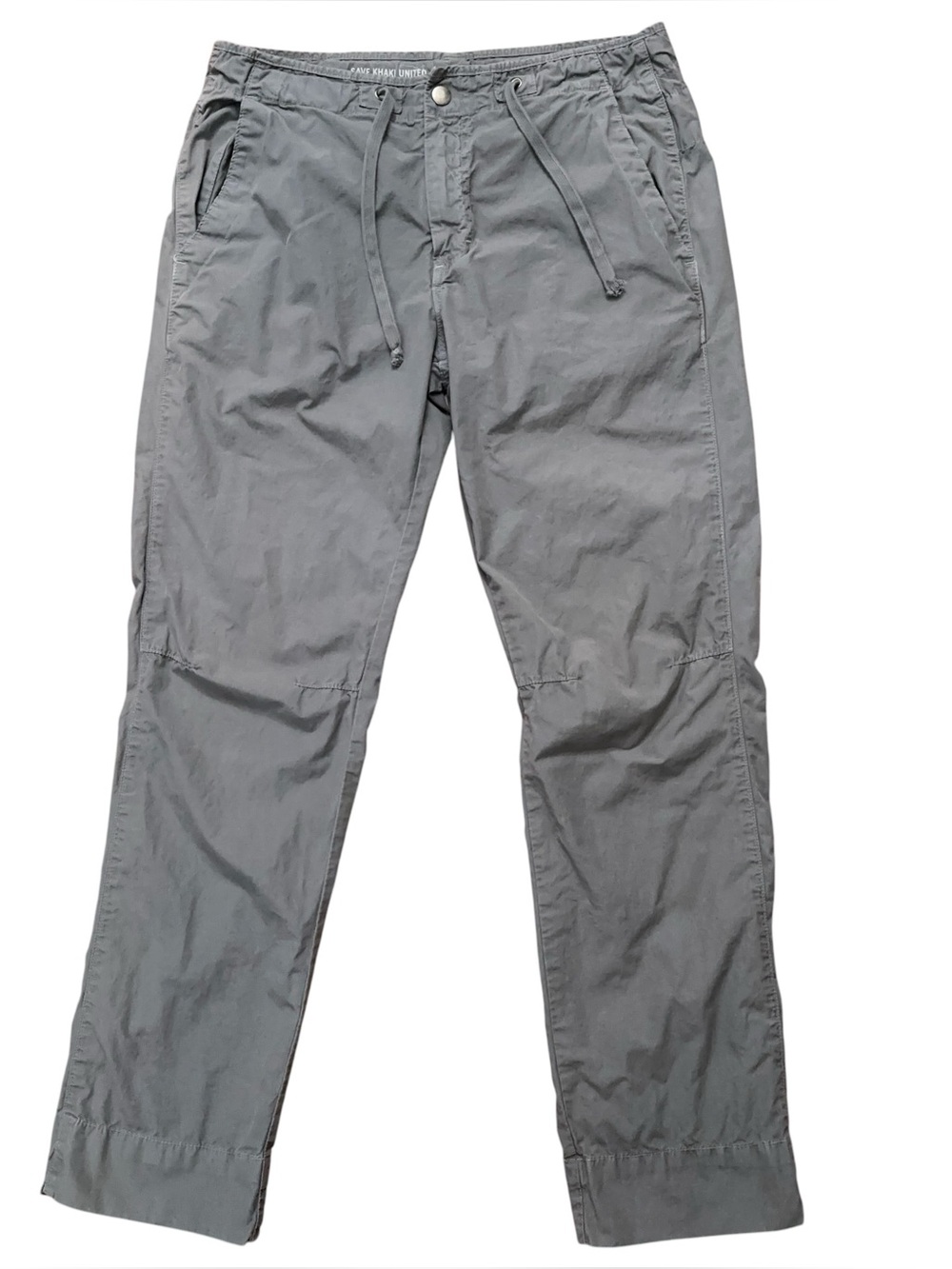 Save Khaki United SKU Pants Mens Size 30 Chino Drawstring Flip Pockets Gray